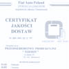 Certyfikat Jakoci Dostaw Fiat Auto 